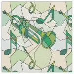 Trumpet Music Note Fragments Fabric