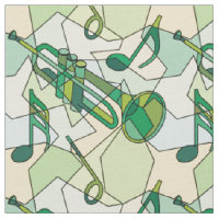 Trumpet Music Note Fragments Fabric