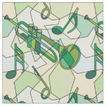 Trumpet Music Note Fragments Fabric