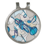 Trumpet Music Note Fragments Golf Hat Clip