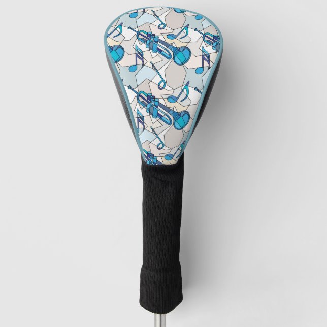 Trumpet Music Note Fragments Golf Head Cover (Front)