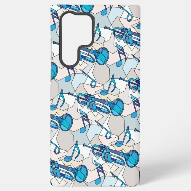 Trumpet Music Note Fragments Samsung Galaxy Case (Back)
