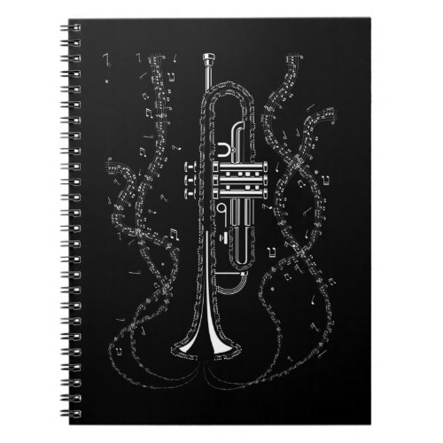 Trumpet Music Notes Instrument Musician Trumpeter Notebook