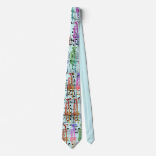Trumpet & Music Notes Neck Tie