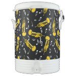 Trumpet Music Notes Pattern Beverage Cooler