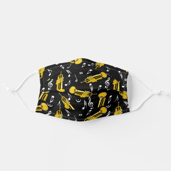 Trumpet Music Notes Pattern Cloth Face Mask
