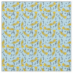 Trumpet Music Notes Pattern Fabric