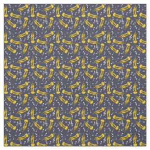 Trumpet Music Notes Pattern Fabric