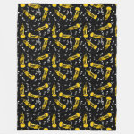 Trumpet Music Notes Pattern Fleece Blanket