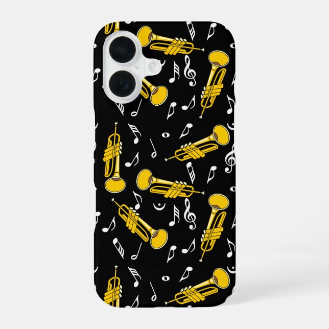 Trumpet Music Notes Pattern Iphone Case (Back)