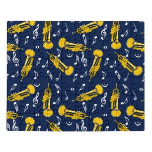 Trumpet Music Notes Pattern Jigsaw Puzzle