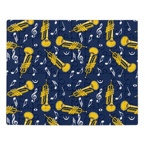Trumpet Music Notes Pattern Jigsaw Puzzle