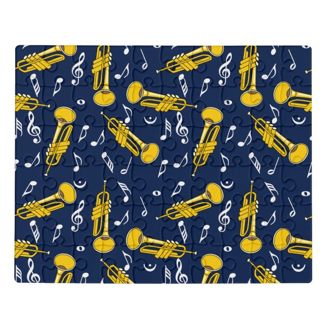 Trumpet Music Notes Pattern Jigsaw Puzzle (Puzzle Horizontal)