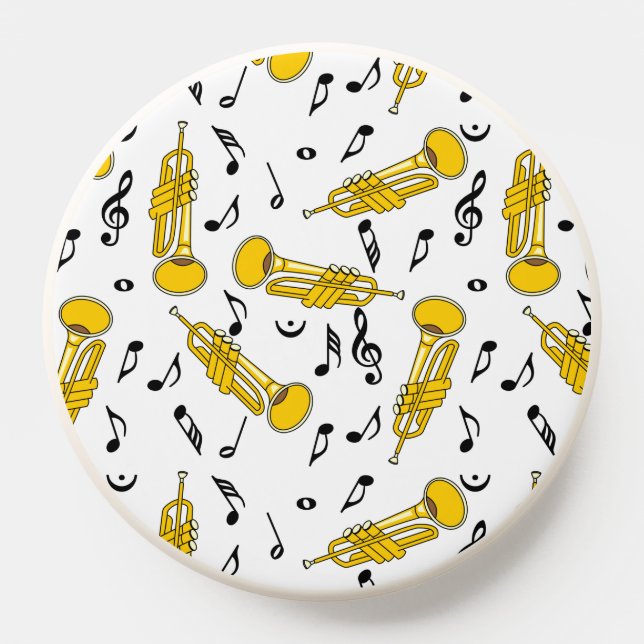 Trumpet Music Notes Pattern PopSocket (Popsocket)