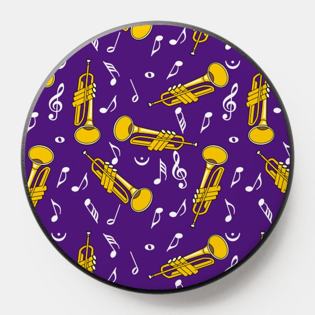 Trumpet Music Notes Pattern PopSocket (Popsocket)