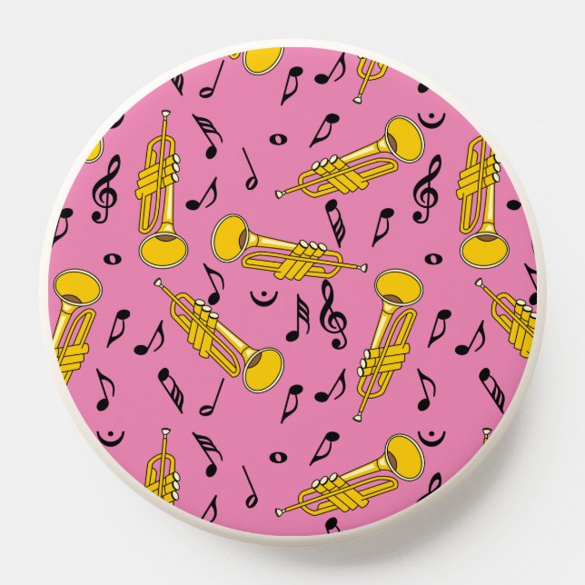 Trumpet Music Notes Pattern PopSocket (Popsocket)