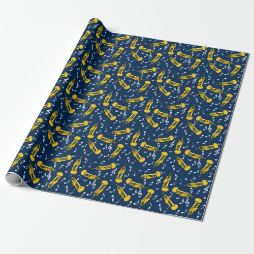 Trumpet Music Notes Pattern Wrapping Paper