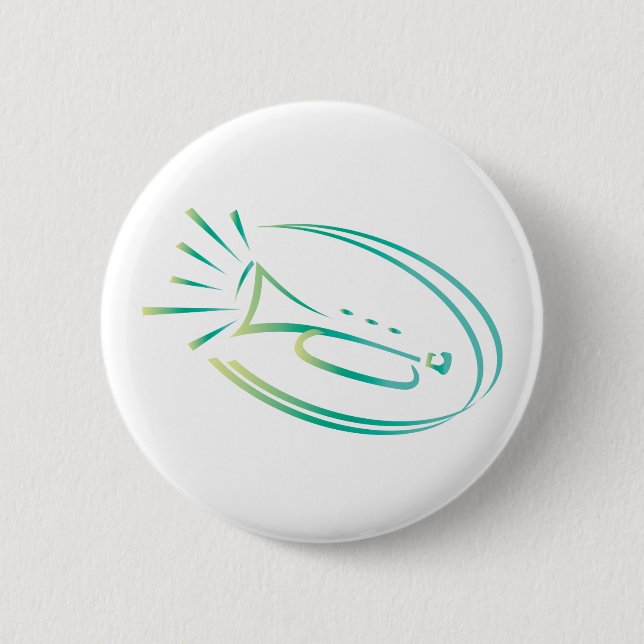 Trumpet Music Oval Pinback Button (Front)