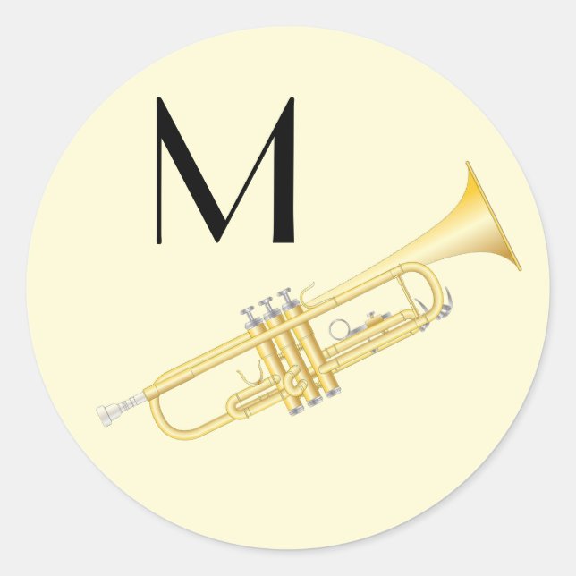 Trumpet Music Teacher Classic Round Sticker (Front)