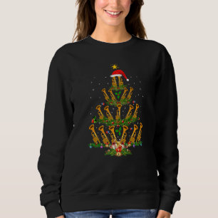 Trumpet Music Xmas Lights Trumpet Christmas Tree Sweatshirt