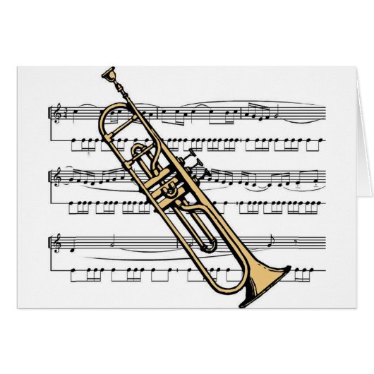 Trumpet musical 11 B Cards (Front Horizontal)