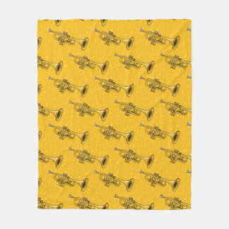 Trumpet Musical Notes Trumpeter Brass Musician Fleece Blanket