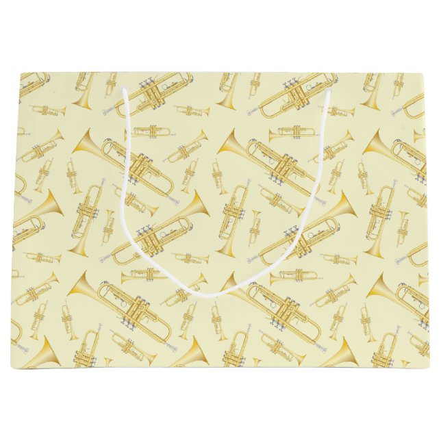 Trumpet Musician Band Teacher Large Gift Bag (Front)
