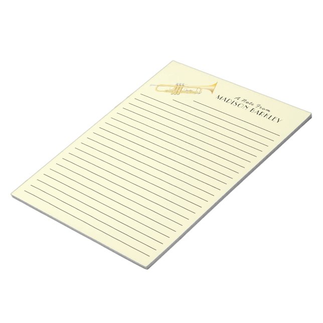 Trumpet Musician Band Teacher Notepad (Angled)