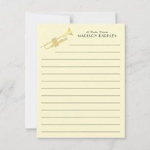 Trumpet Musician Band Teacher Thank You Card