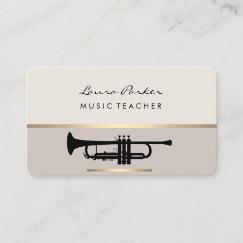 Trumpet Musician Music Teacher Instrument Gold Business Card