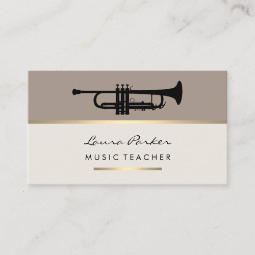 Trumpet Musician Music Teacher Instrument Gold Business Card
