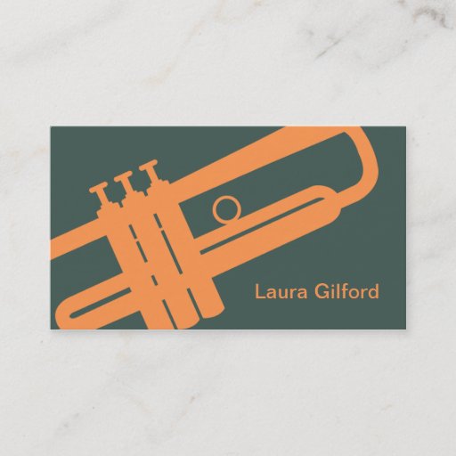 Customizable Graphic Trumpet Business Card