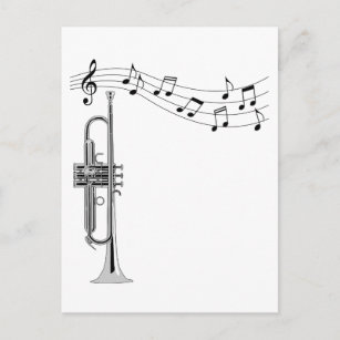 Trumpet Musician With Music Notes