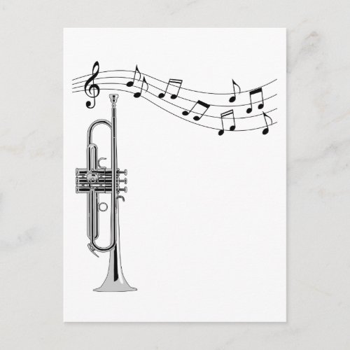 Trumpet Musician With Music Notes