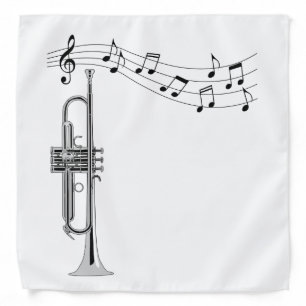 Trumpet Musician With Music Notes Bandana