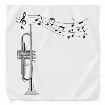 Trumpet Musician With Music Notes Bandana by packratgraphics at Zazzle