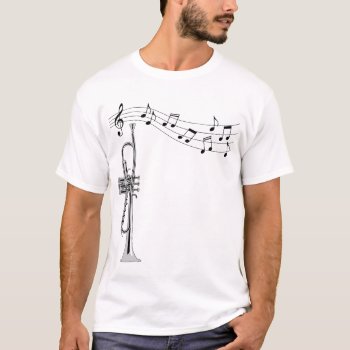 Trumpet Musician With Music Notes T-shirt by packratgraphics at Zazzle
