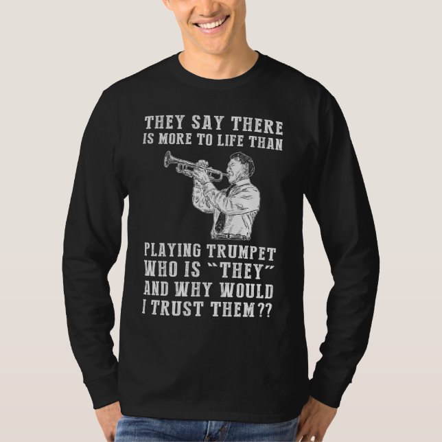 Trumpet Notes & Doubters: Harmonizing Life with Mu T-Shirt (Front)