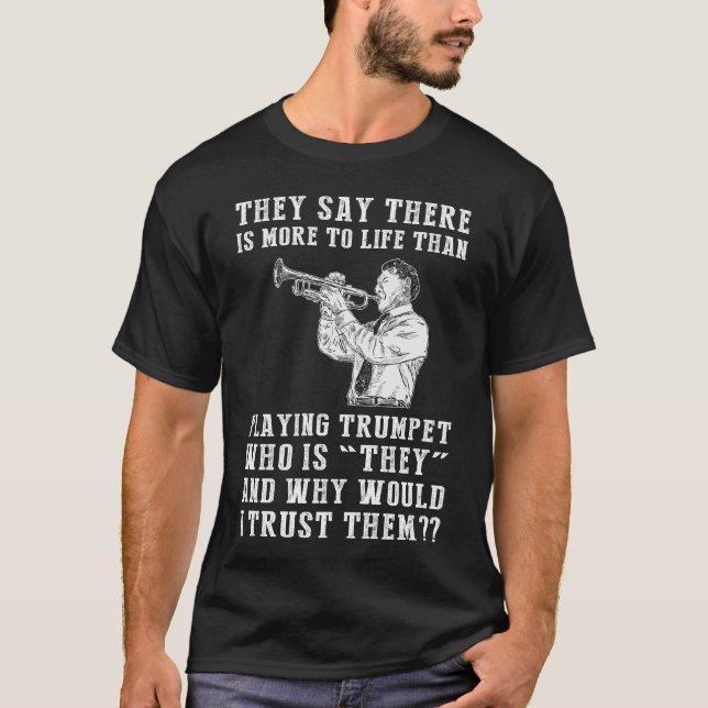 Trumpet Notes & Doubters: Harmonizing Life with Mu T-Shirt (Front)