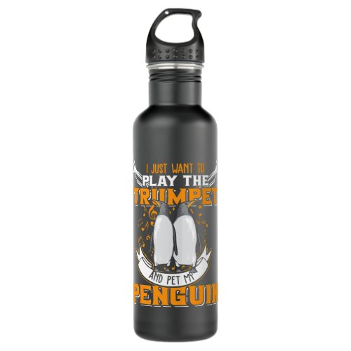 Trumpet Penguin Animal Jazz Musician Marching Band Stainless Steel Water Bottle