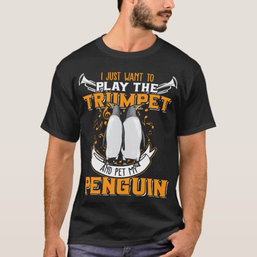 Trumpet Penguin Animal Jazz Musician Marching Band T_Shirt