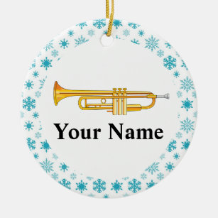 Trumpet Personalized Music Band Christmas Ceramic Ornament