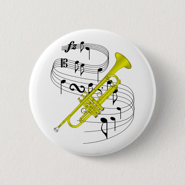 Trumpet Pinback Button (Front)