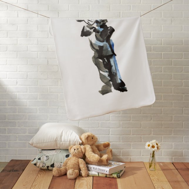 Trumpet Player Baby Blanket (In Situ)