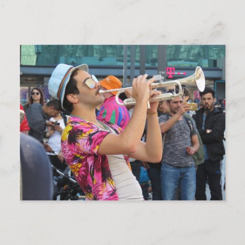 Trumpet Player Berlin Germany Postcard