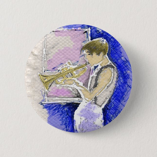 Trumpet Player Button (Front)