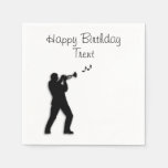 Trumpet Player Custom Birthday Paper Napkins