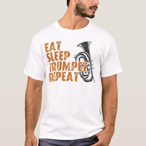 Trumpet Player Eat Sleep Trumpet Repeat Vintage T_Shirt
