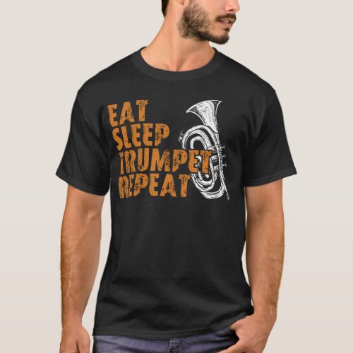 Trumpet Player Eat Sleep Trumpet Repeat Vintage T_Shirt