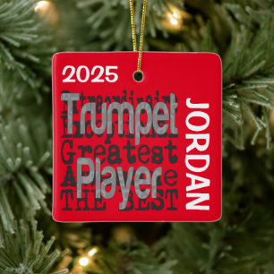 Trumpet Player Extraordinaire CUSTOM Ceramic Ornament
